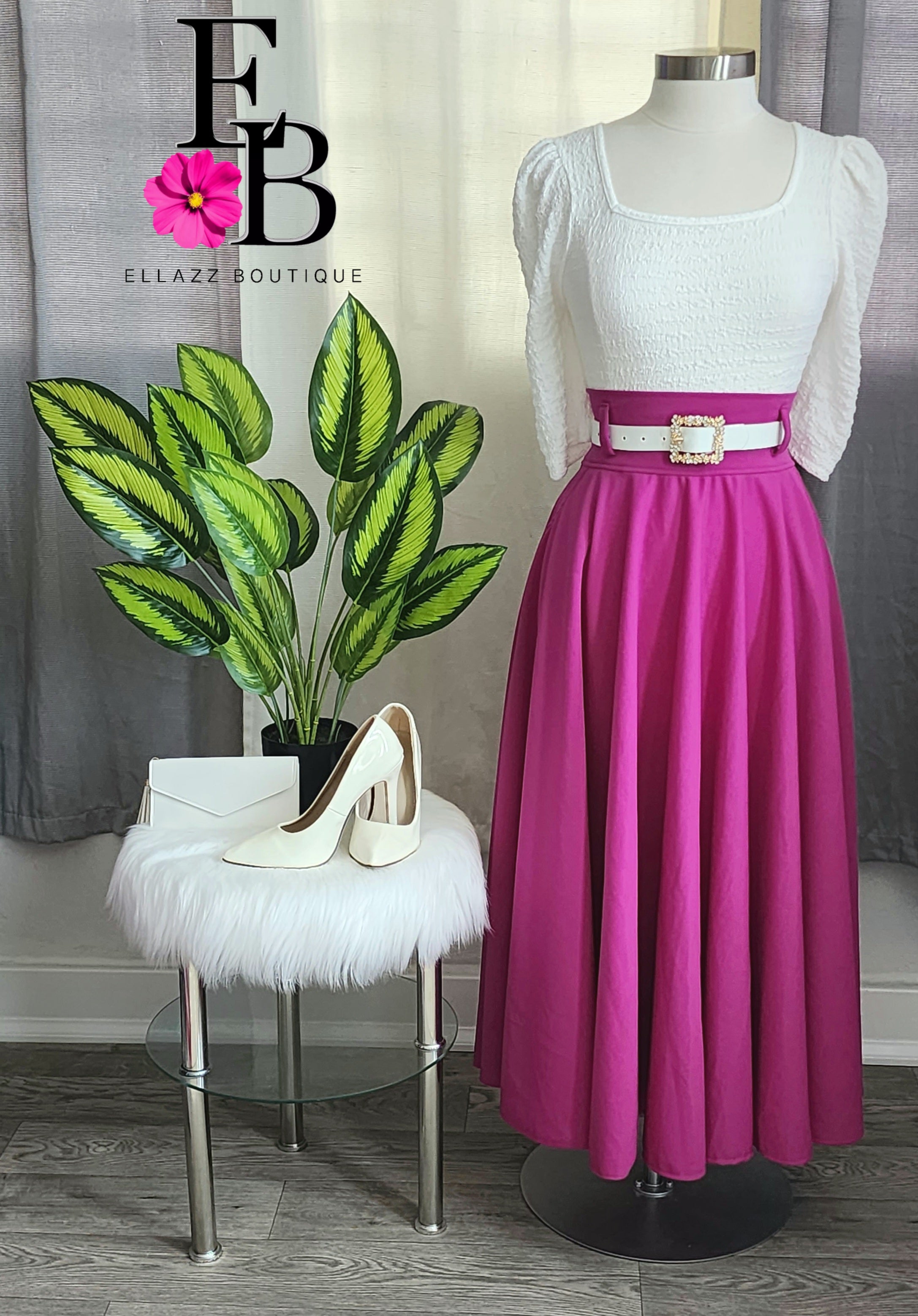 Magenta Maxi Skirt