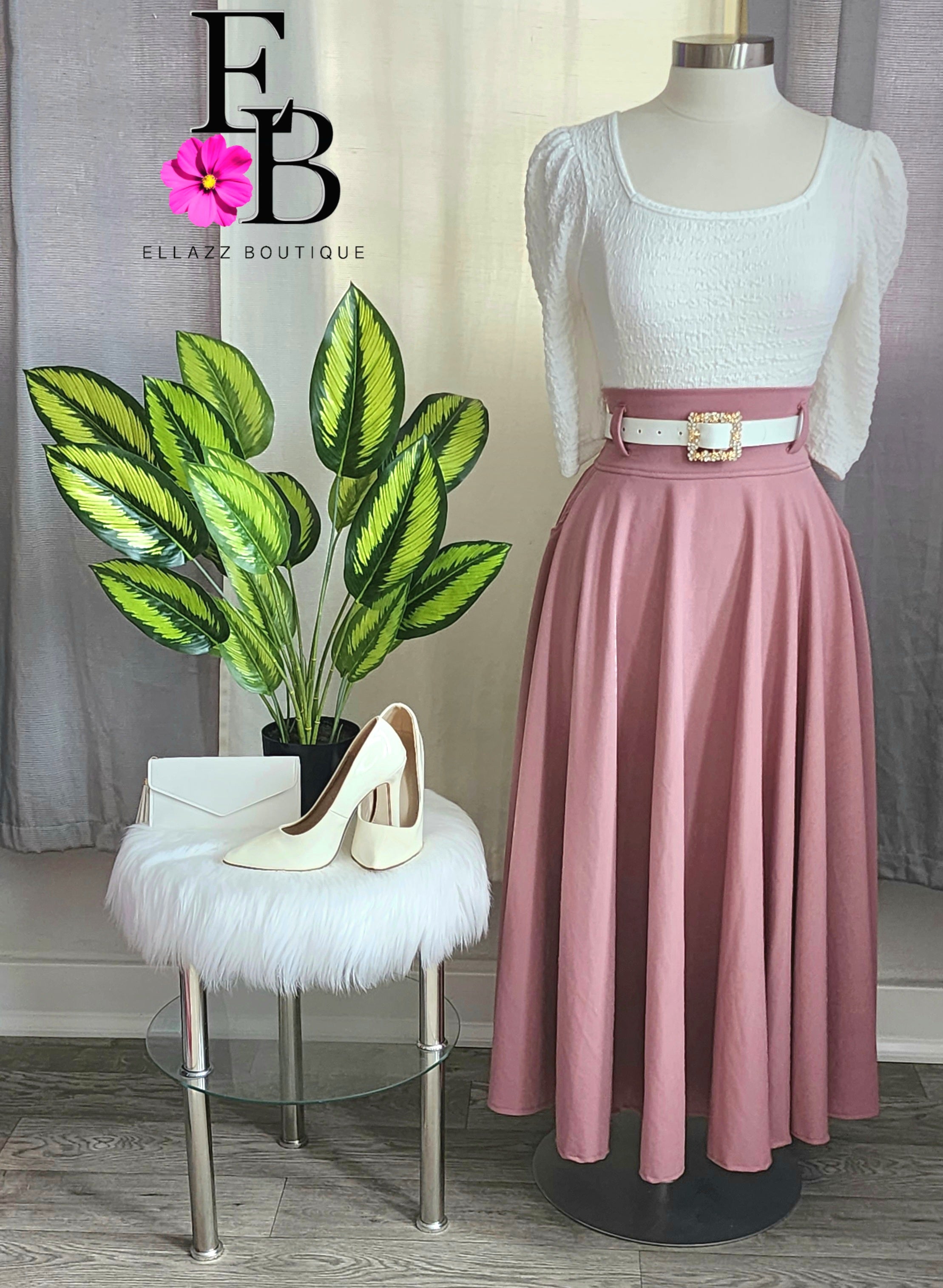 Dust Pink Maxi Skirt