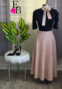 Suede Pink Maxi Dress