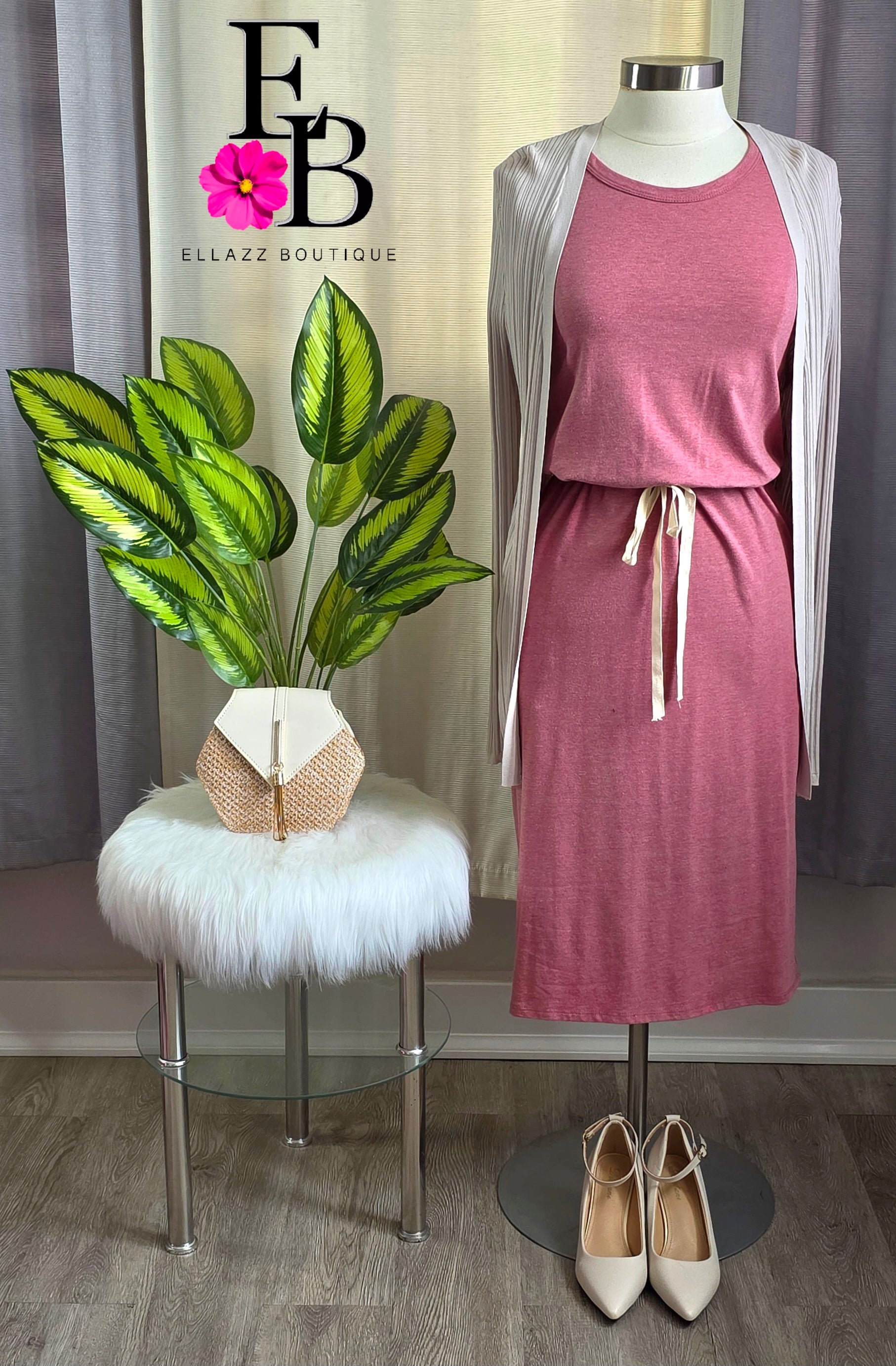 Pink Midi Dress