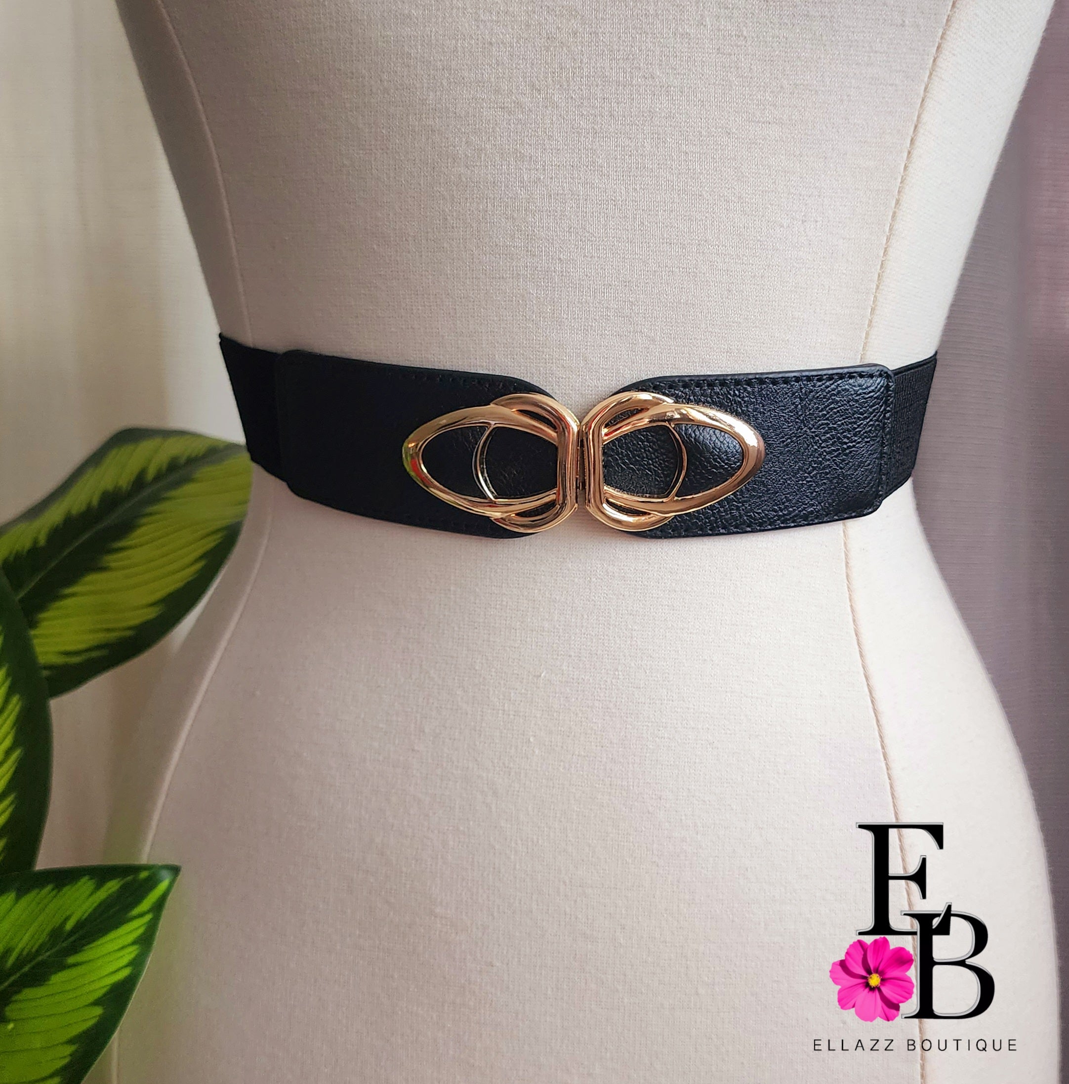 Black Buckle Elastic Belt