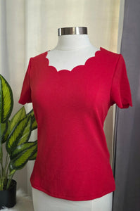 Blusa Roja Scallop