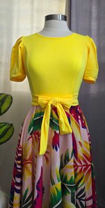 Maxi Yellow Pink Dress