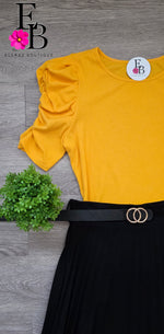 Cargar imagen en el visor de la galería, Camisa Mostaza Ruffle Sleeve
