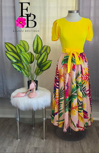 Maxi Yellow Pink Dress