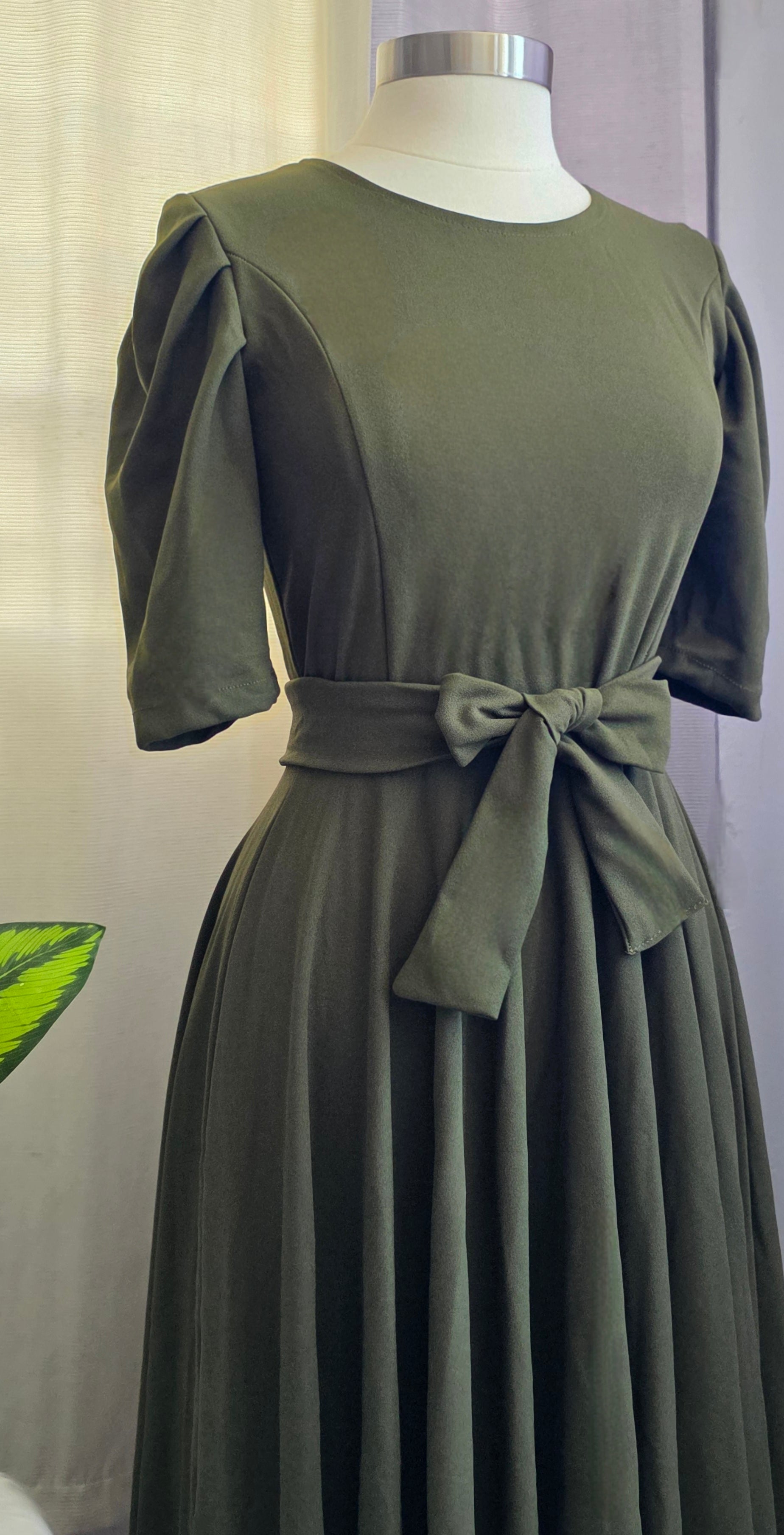 Maxi olive dress