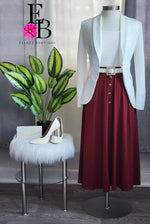 Cargar imagen en el visor de la galería, Burgundy Maxi Skirt
