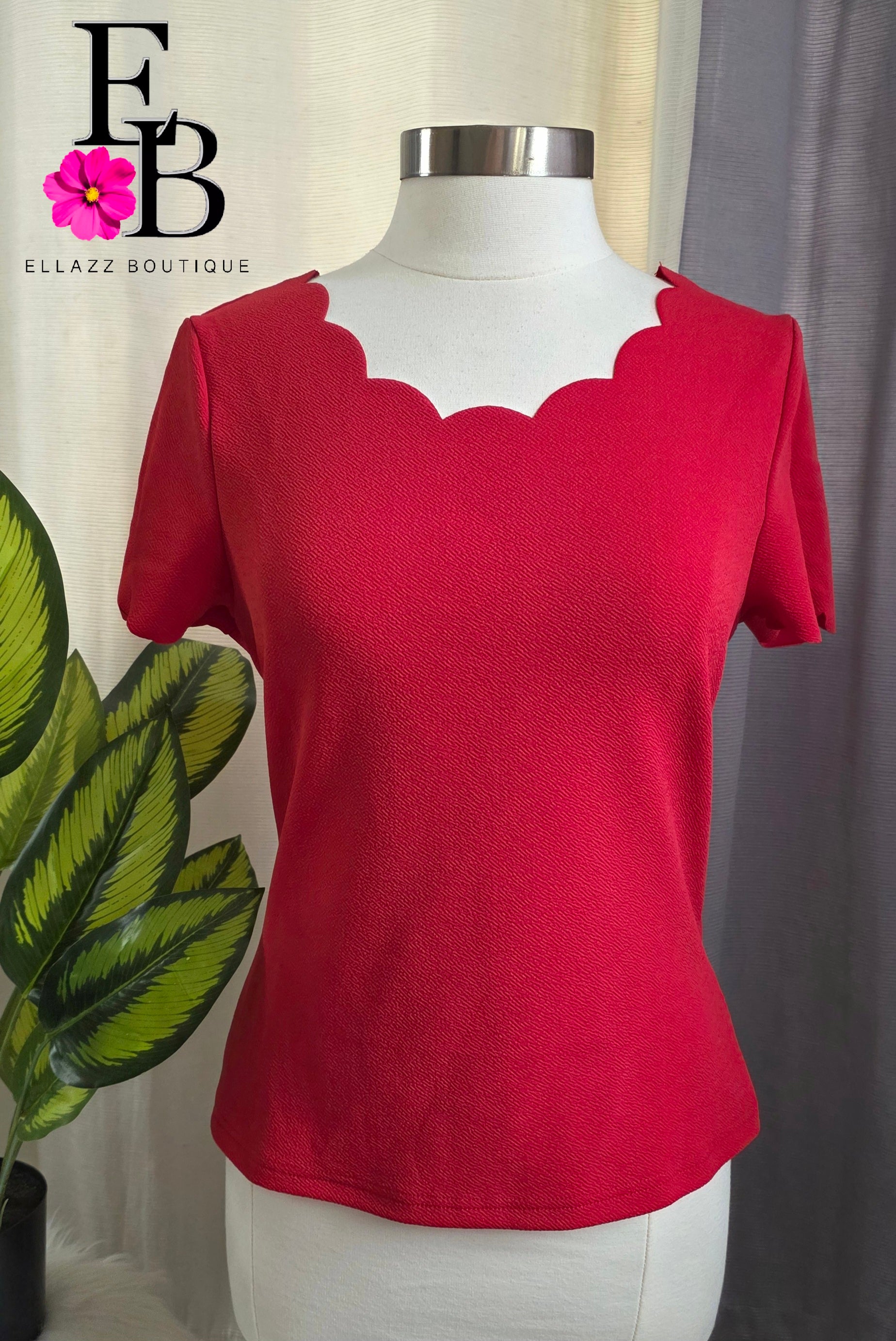 Blusa Roja Scallop