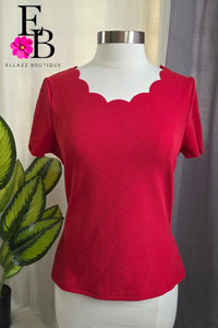 Blusa Roja Scallop